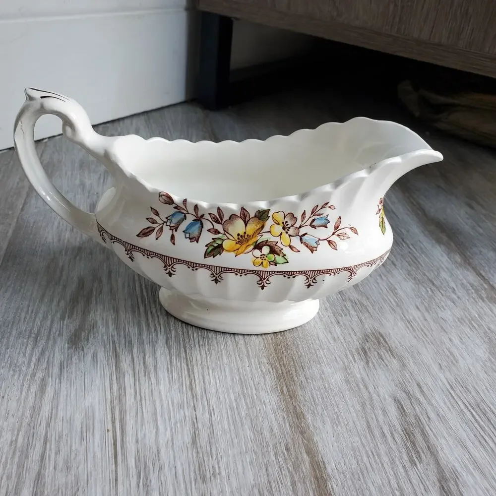 Vintage J&G Meakin Classic White Gravy Boat